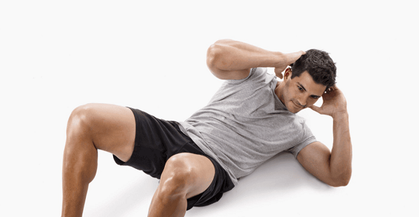 Gập bụng chéo dưới sàn (Crossbody Crunches)