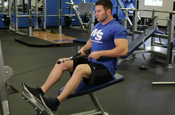 Seated cable row cơ bản với tay cầm hẹp Seated cable row cơ bản với tay cầm hẹp